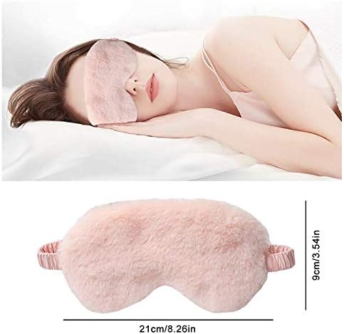 Faux Fur Eye Mask - Soft and Smooth Satin Eye Mask - Sleeping Eye Mask - 2-Pack Pink + Yellow-Pink
