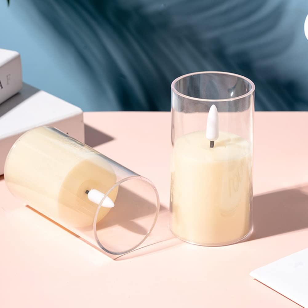 LED electronic candles, plastic candles, candle holders, flameless fireplaces, suitable for all kinds of festivals, 3 different sizes 5.5*10cm, 5.5*12.5cm, 5.5*15cm
