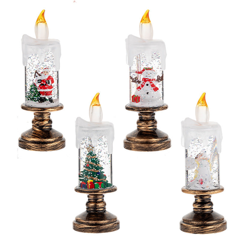 LED Candles - LED Christmas Flameless Candle Lamp - Suitable for Home Decoration - Christmas Snowball Candle - Rotating Candle Desk Night Light - Christmas Window Candle Holder - Battery Operated - Angel