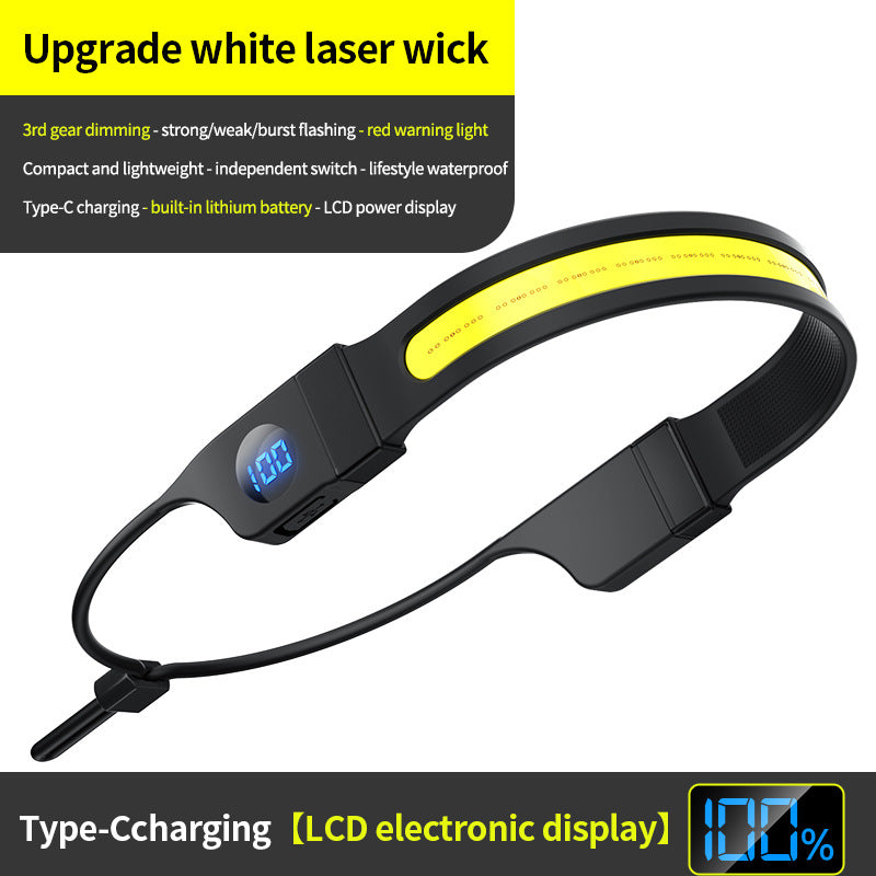 LED Headlamp - 230° Wide Beam - Rechargeable Headlamp with Digital Battery Display - 500 Lumens - Waterproof USB Headlamp for Camping, Running, Hiking - Adjustable Silicone Strap