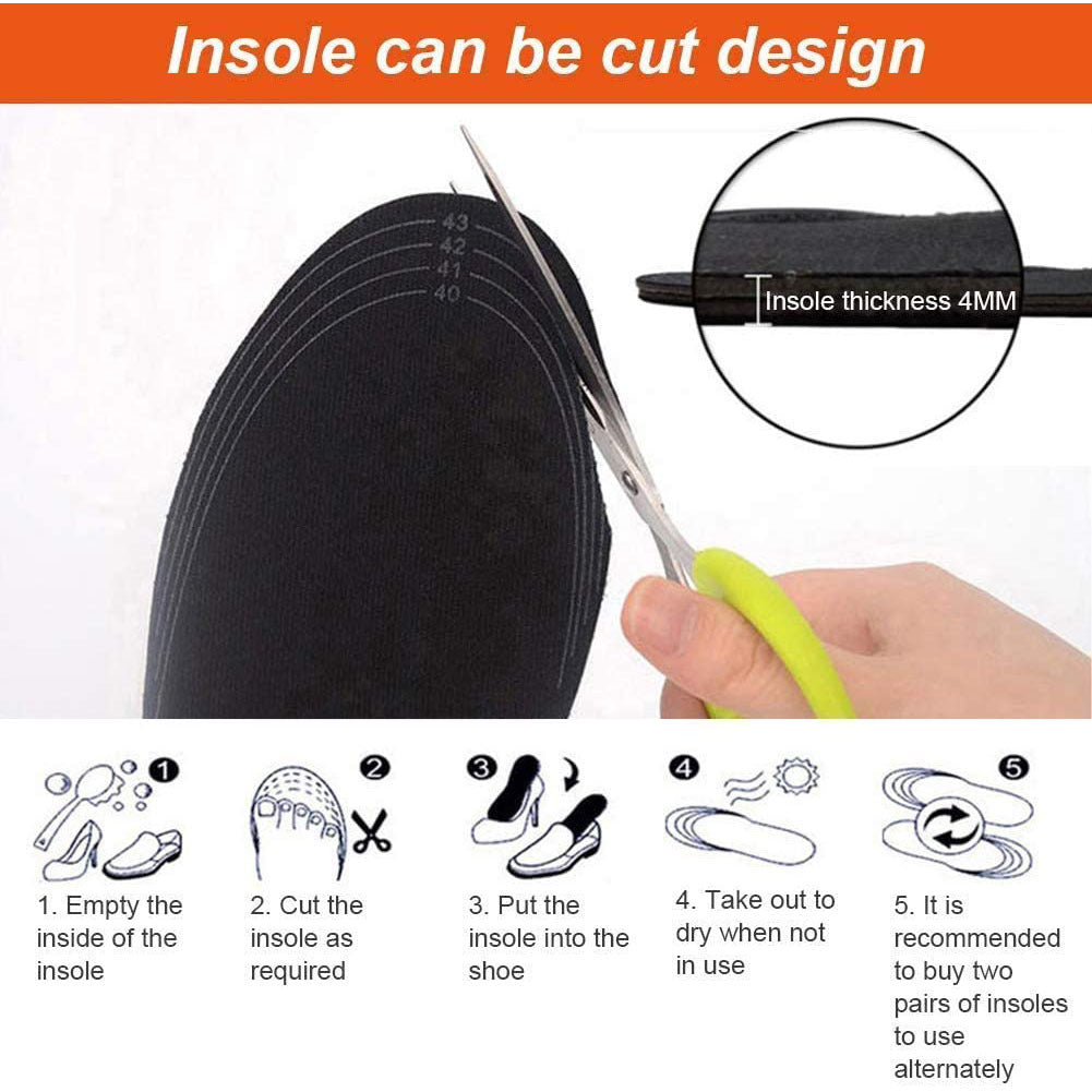 Heated Insoles Rechargeable - Reusable Cut to Size - Washable Electric Heating Insole USB - Warm Insoles for Winter Men Women