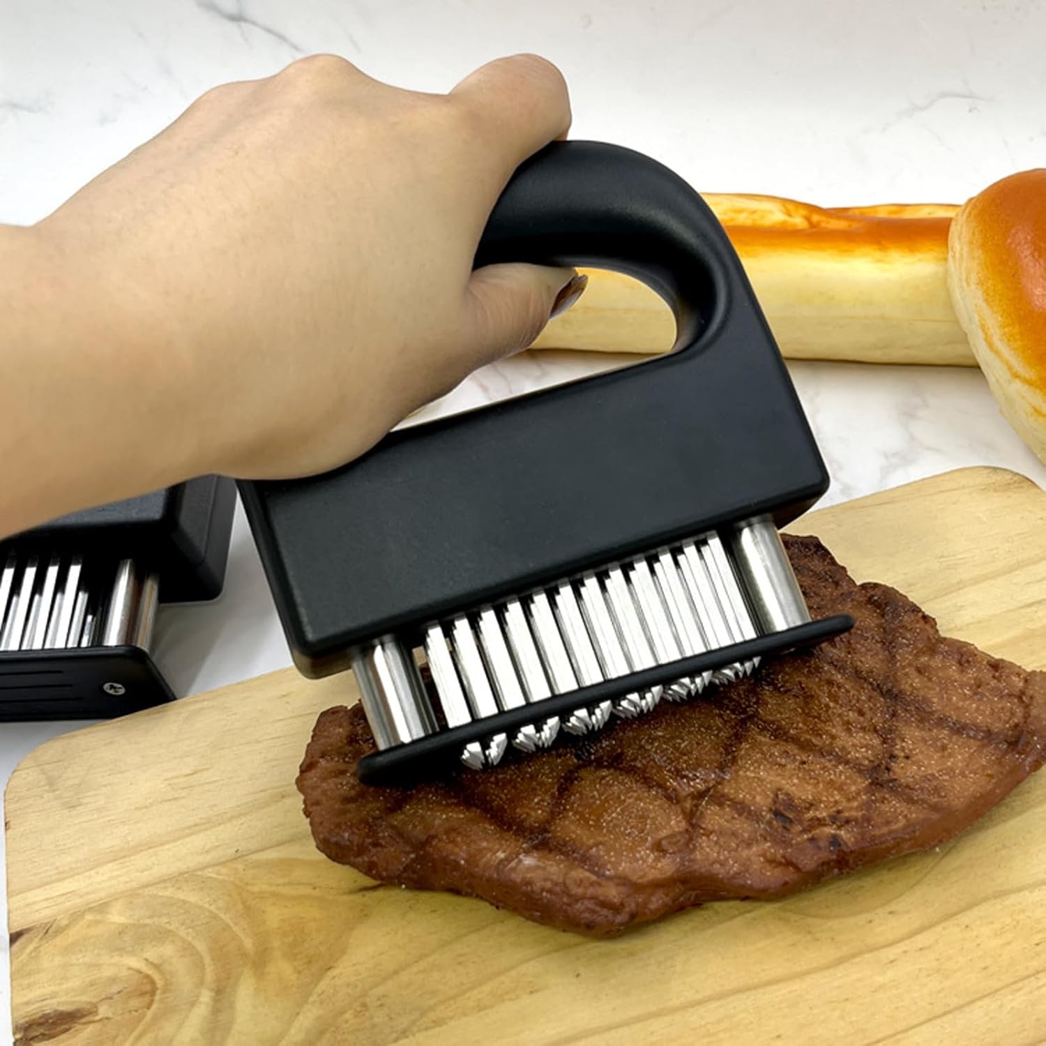 Meat Tenderizer - 48 Pin Stainless Steel Meat Tenderizer - 304 Stainless Steel Meat Tenderizer for Steak, Pork, Lamb - Portable and Lightweight Design - Kitchen Tool for Tender and Juicy Meat