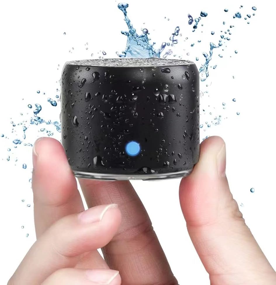 Mini Bluetooth Speaker Black | Portable & Pocket-Sized | Powerful Bass with Passive Radiator | 12-Hour Battery Life | Ideal for Outdoors