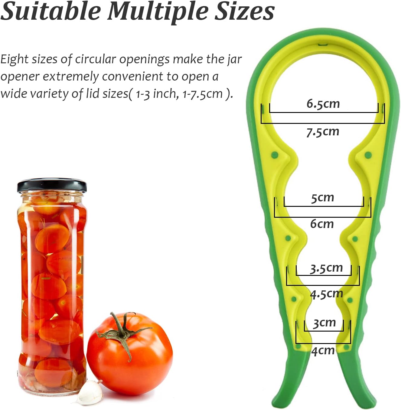 Multifunctional Jar Opener & Bottle Opener - Non-Slip Kitchen Aid - Ideal for the Elderly & Weak Hands - Red
