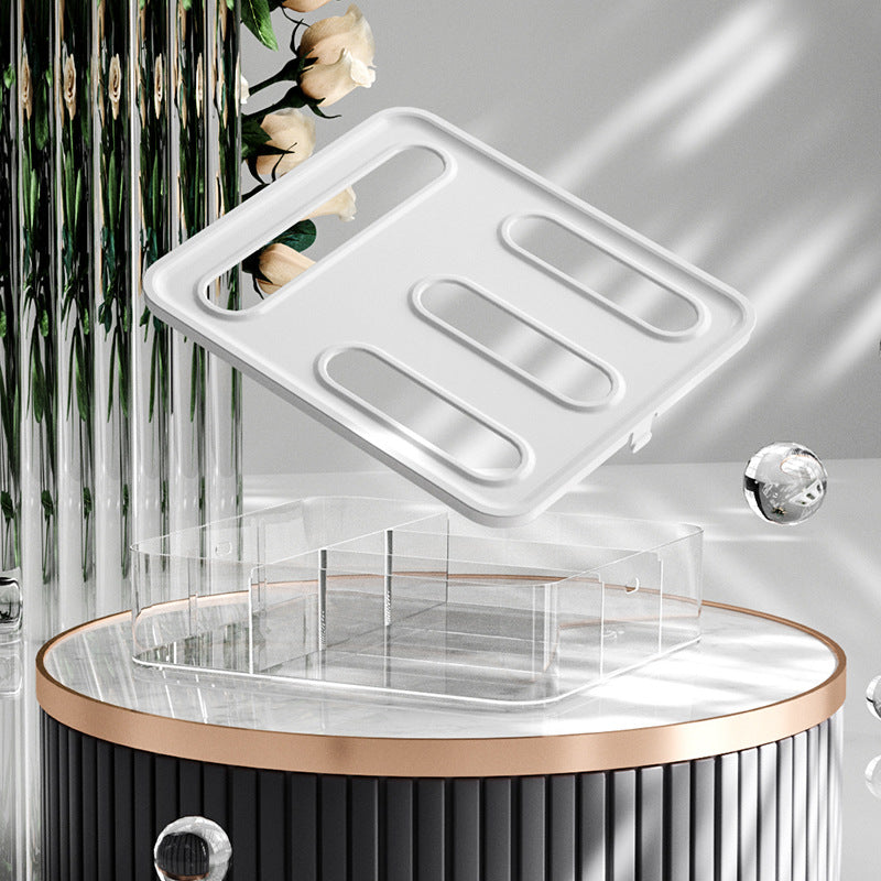 Transparent Bag Storage Box - Plastic Dispenser for Sandwich Bags & Freezer Bags - Kitchen Drawer Organizer