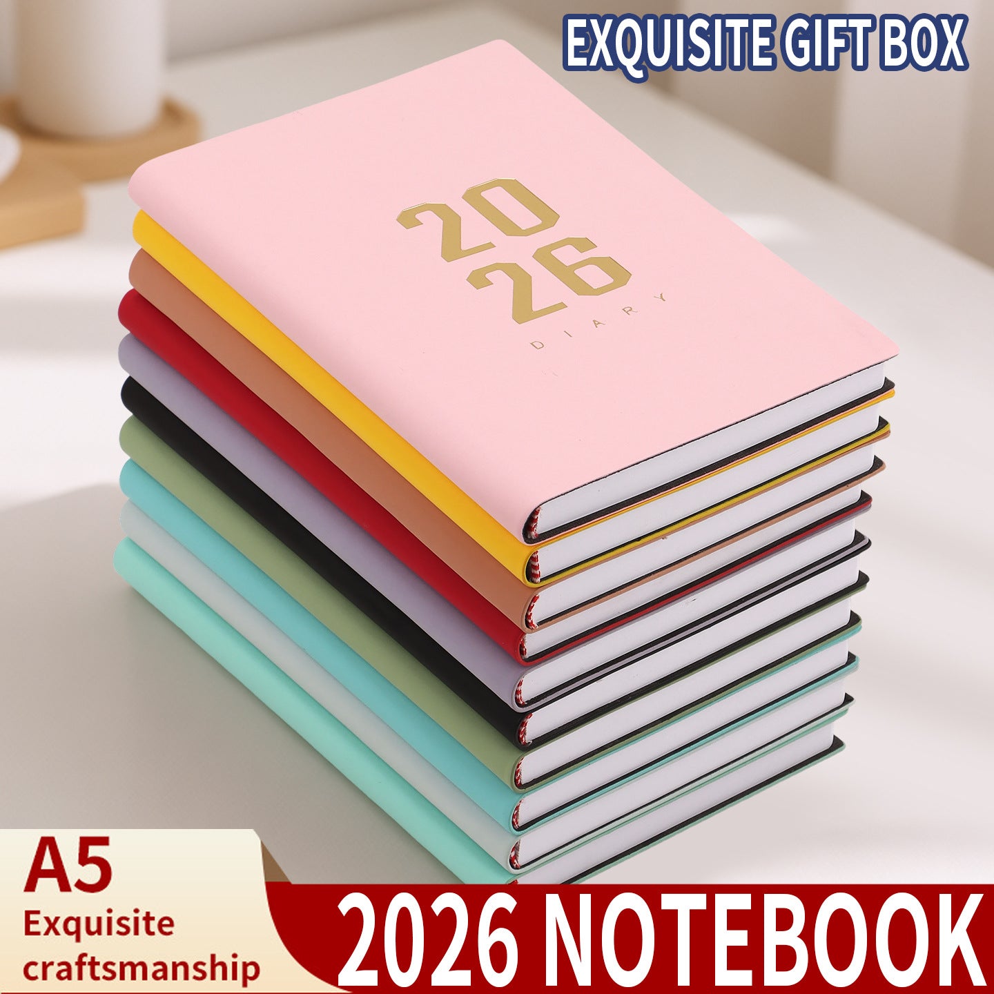 2026 Agenda - Daily Agenda - A5 Format - 1 Day per Page - 304 Pages - light blue - Hardcover