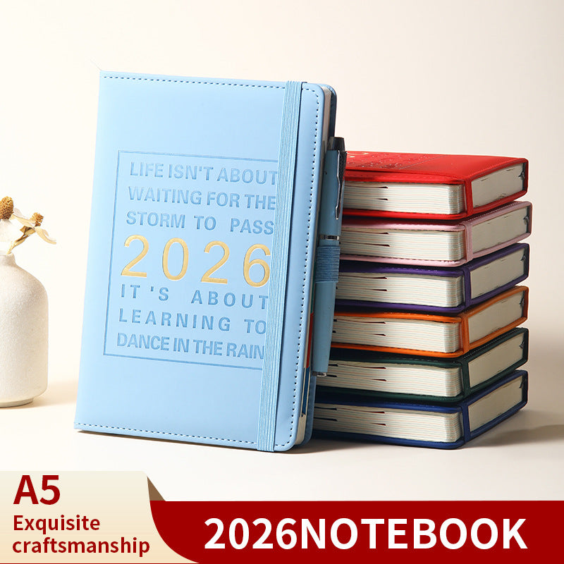 Agenda 2026 - Daily Agenda & Planner - A5 Format - 365 Day Overview - Hardcover - Light Blue