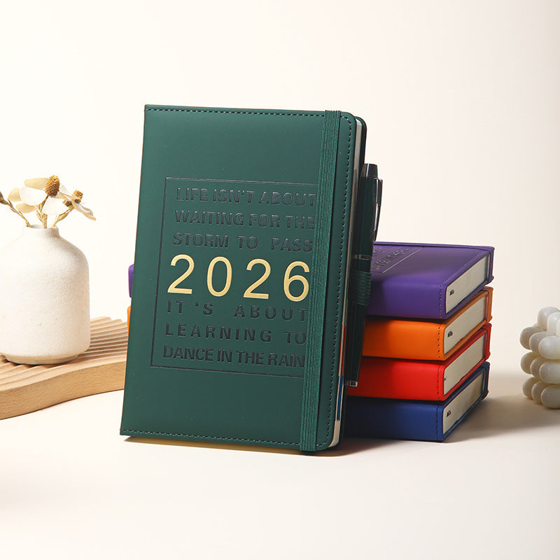 Agenda 2026 - Daily Agenda & Planner - A5 Format - 365 Day Overview - Hardcover - Pink