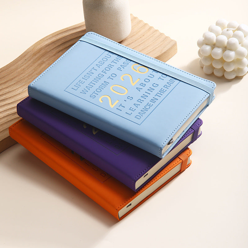 Agenda 2026 - Daily Agenda & Planner - A5 Format - 365 Day Overview - Hardcover - Pink