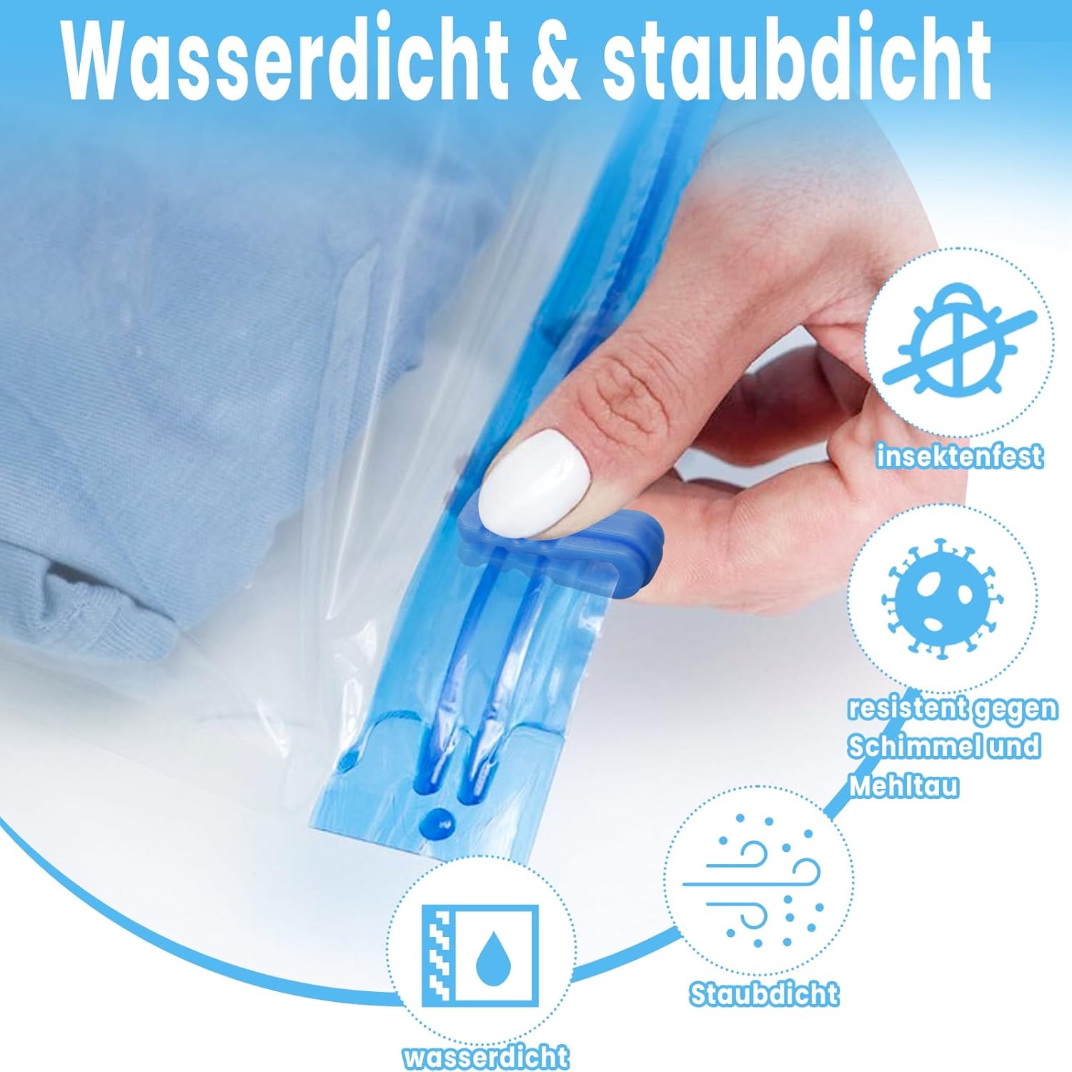 Roll Up Vacuum Bags for Travel - Pack of 14 - Clothing Compression Bags - No Pump Needed - 3 Sizes 35x50/40x50/40x60 cm
