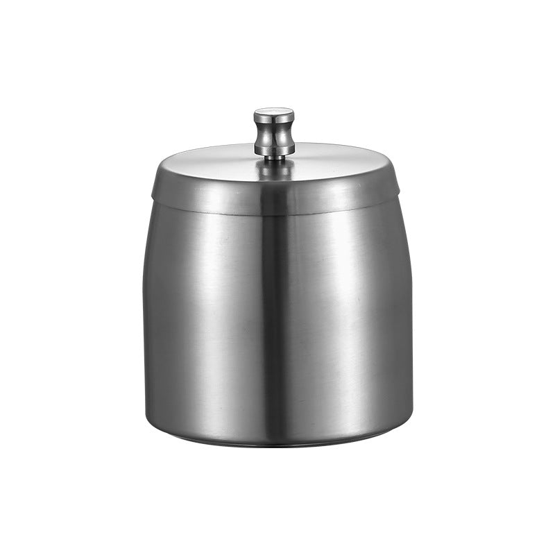 Stainless Steel Ashtray with Lid - Silver - Ø 8 cm - Wind Ashtray for Outdoor & Indoor Use - Storm Ashtray