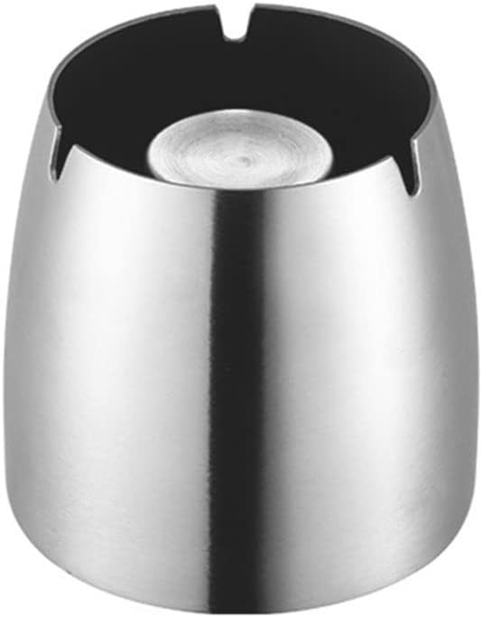 Stainless Steel Ashtray with Lid - Silver - Ø 8 cm - Wind Ashtray for Outdoor & Indoor Use - Storm Ashtray