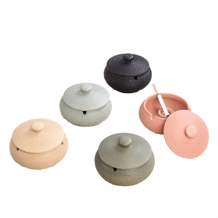 Ceramic Ashtray with Lid - Green - Wind Ashtray for Outdoor & Indoor - Decorative & Anti-Odor