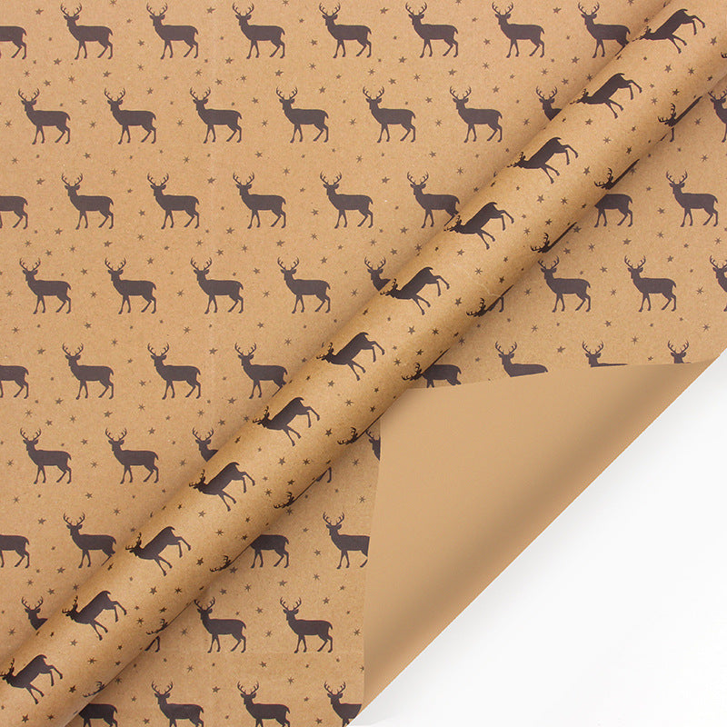 Christmas Wrapping Paper - 6 Sheets - Retro & Vintage Design - Complete Set with 2x Rope, Tape & Stickers - Gift Wrap