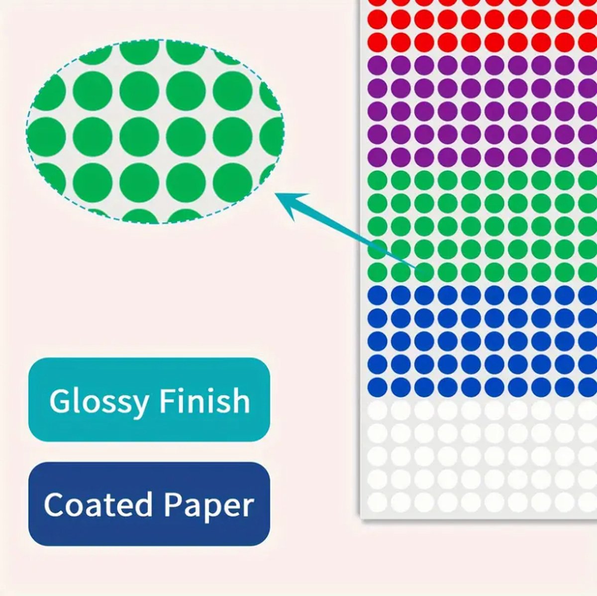 Round stickers - Small dot stickers 6mm for Bullet Journal - 2750 pieces