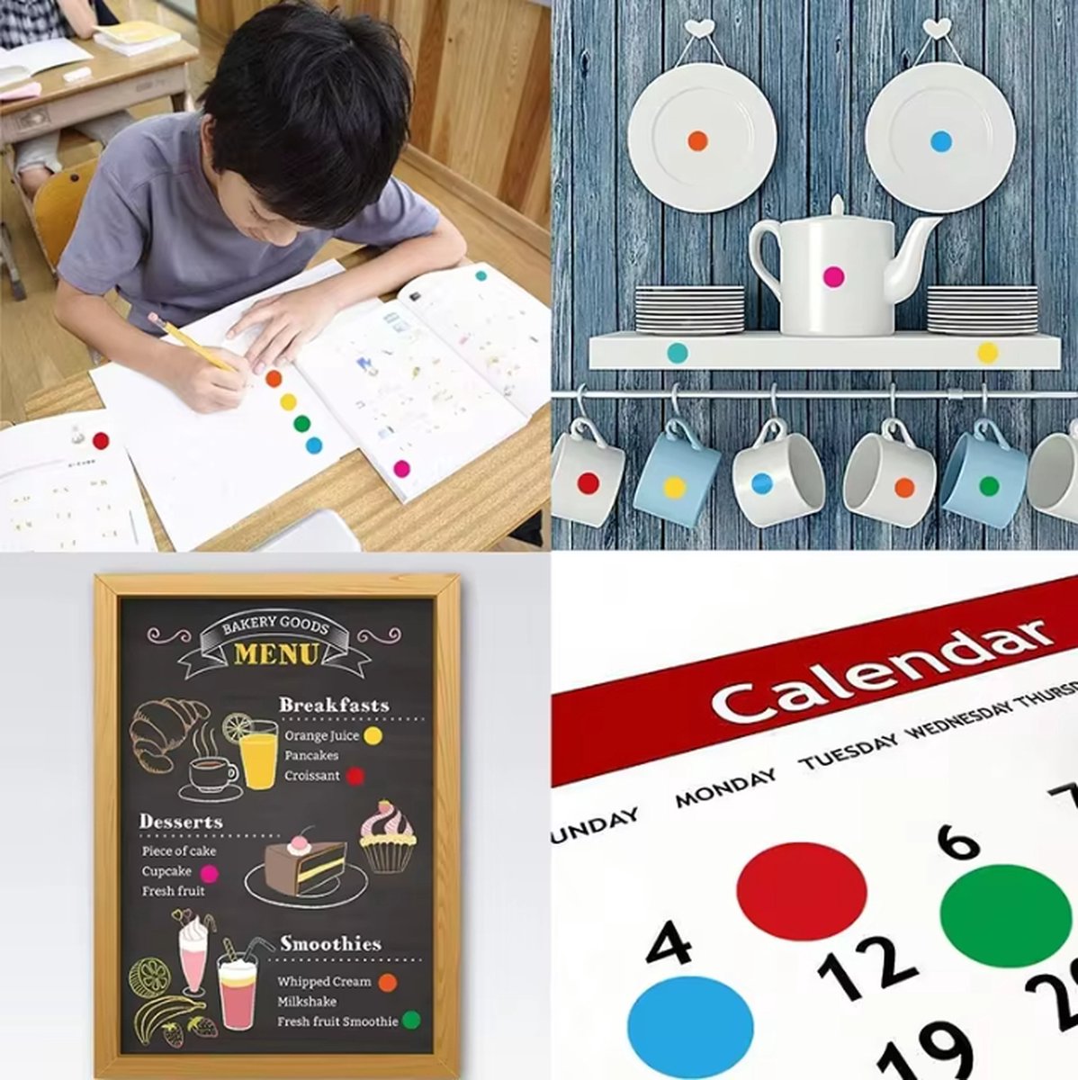 Round stickers - Small dot stickers 6mm for Bullet Journal - 2750 pieces