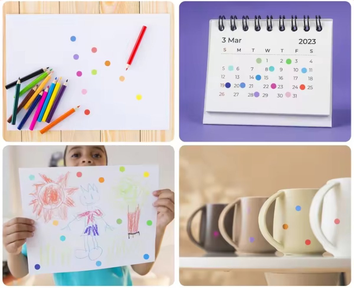 Round stickers - Small dot stickers 6mm for Bullet Journal - 2750 pieces