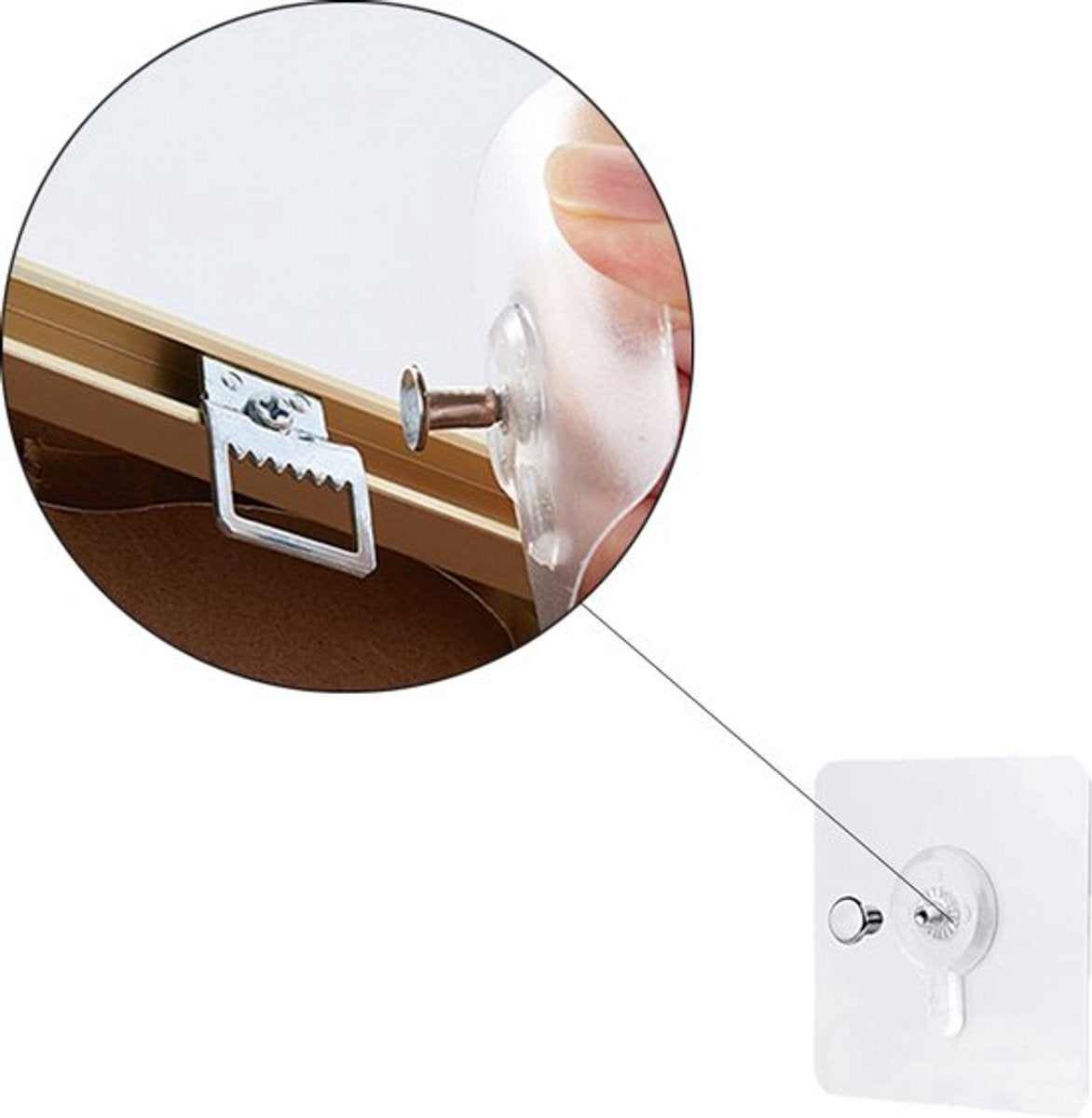 10x Adhesive Nail | Self-Adhesive Hooks | No Drilling Required Hanging System | Threaded
