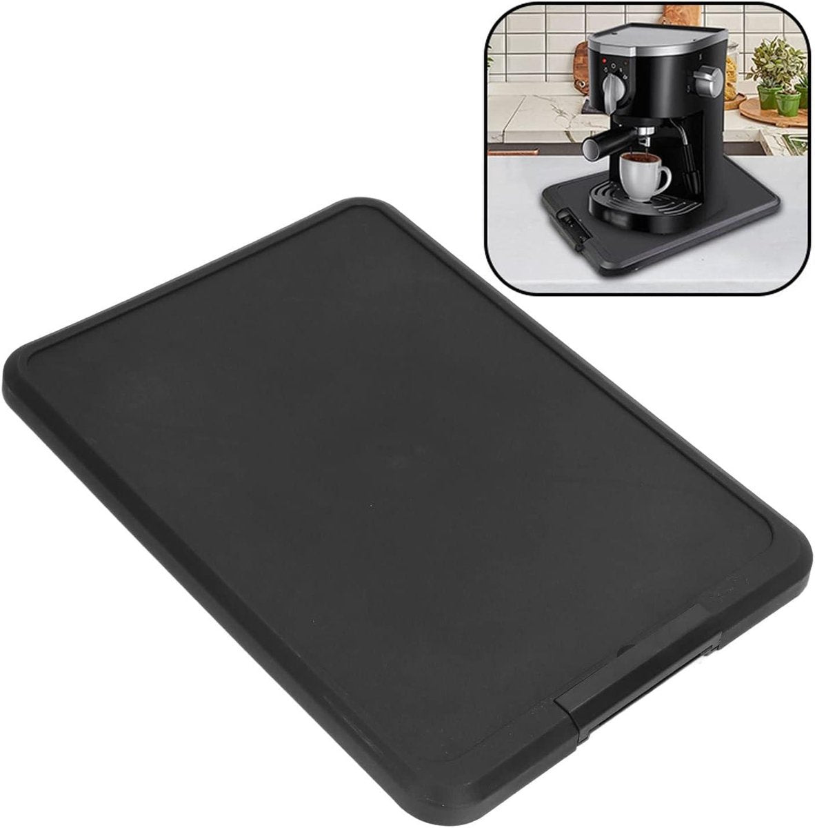 Allecto Kitchen Appliance Sliding Tray - Rolling Tray - Handy - Black - Storage Accessories - Suitable for various models - Kitchen Appliance Storage System
