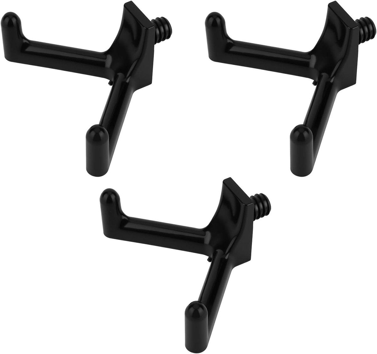 Allecta - Tool Hooks for Garden Shed - Storage Accessories for Shovels and Rakes - Set of 3 Black