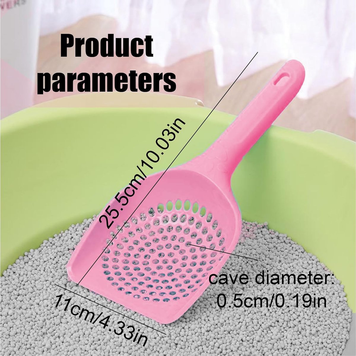 Cat Litter Scoop | Poop Scoop | 25 CM | Small Holes | Green