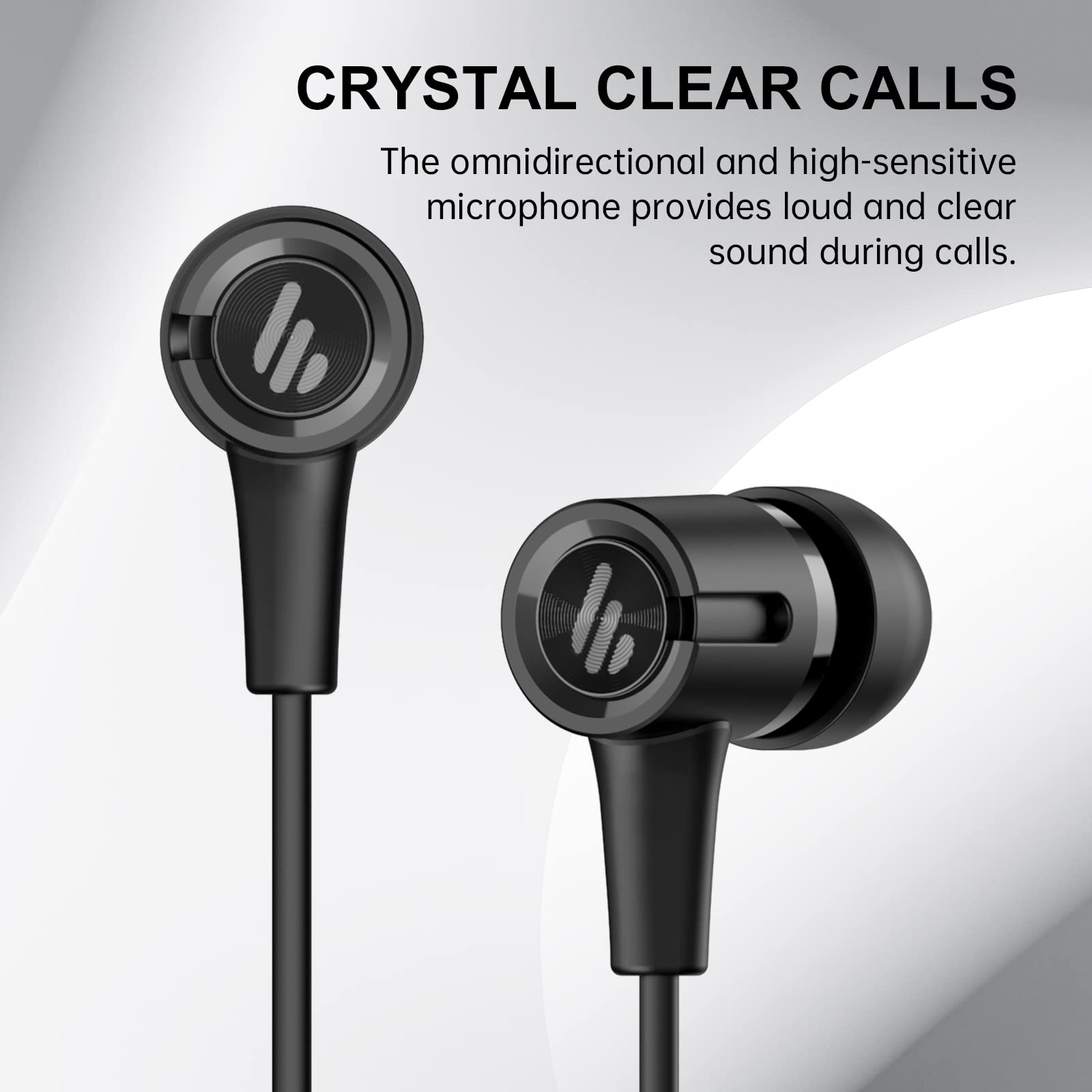 Edifier P205 Earbuds with Remote and Microphone - 8mm Dynamic Drivers, Omni-Directional, 3 Button in-line Control, Compact, Earphone