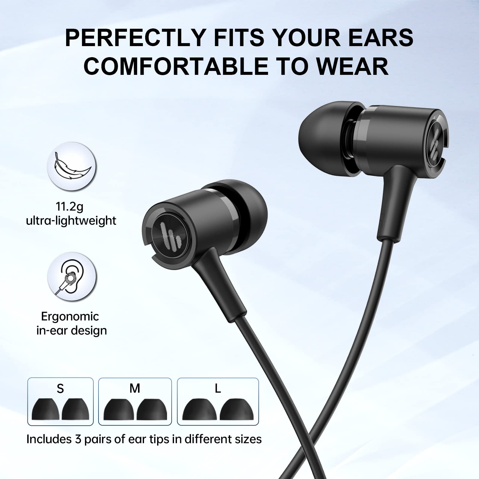 Edifier P205 Earbuds with Remote and Microphone - 8mm Dynamic Drivers, Omni-Directional, 3 Button in-line Control, Compact, Earphone