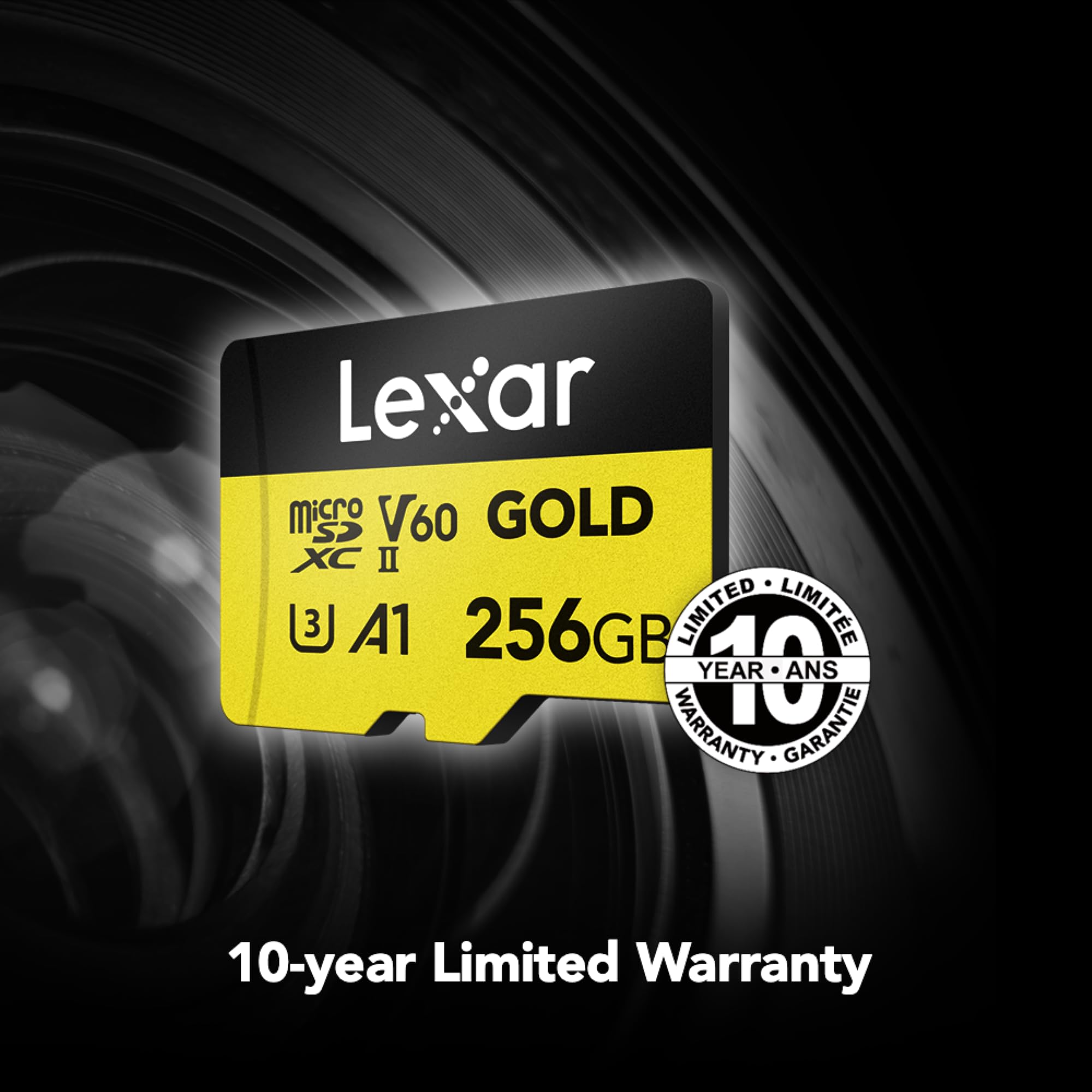 Lexar Professional Gold MicroSDXC Card UHS-II C10 U3 V60 A1 Full HD 4K UHD Reading Speed Up to 280MB/s Official Product 10 Year Manufacturer Warranty