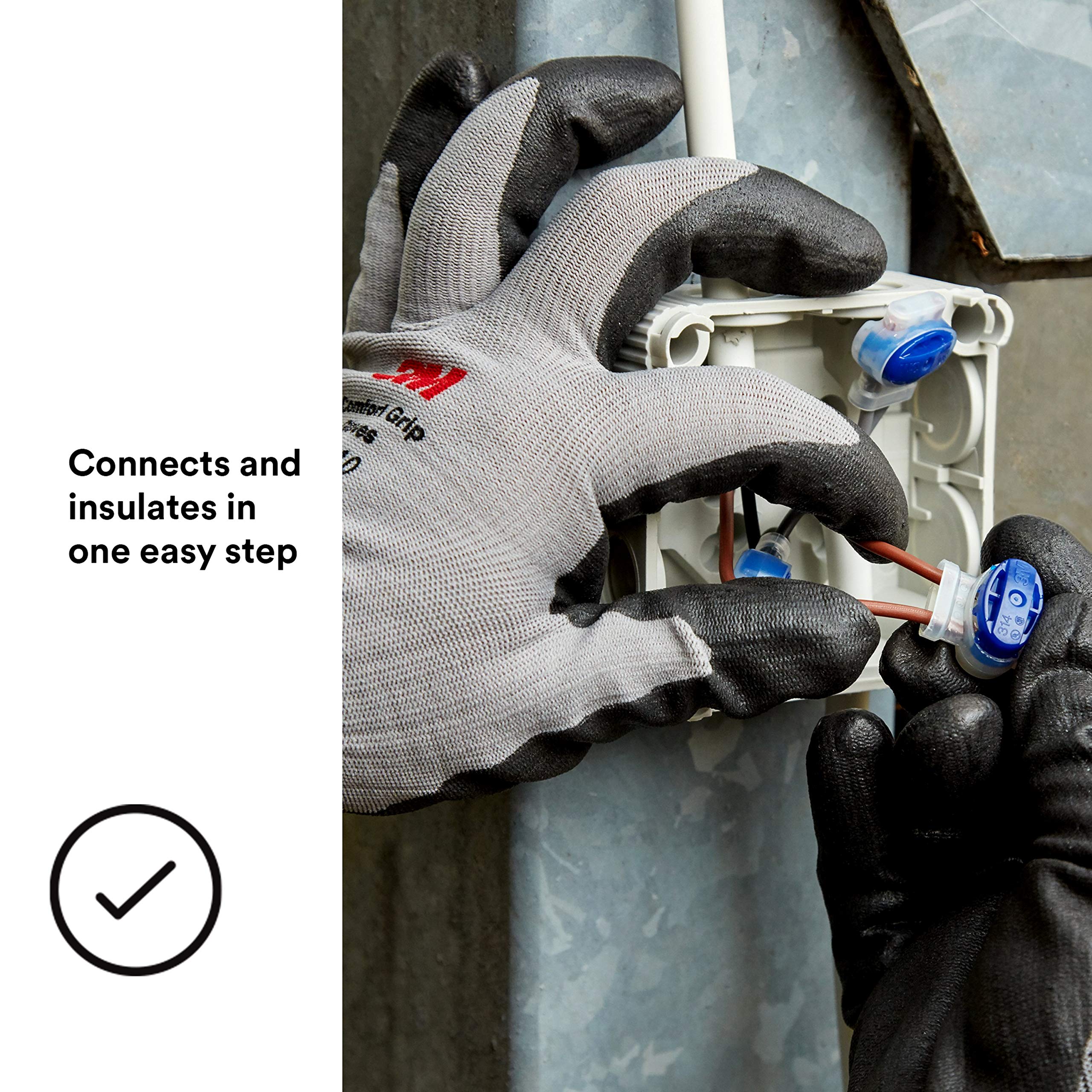 3M TM Scotchlok TM Electrical IDC 314-BOX, Pigtail, Self-Stripping, Moisture Resistant and Flame Retardant, Blue, 22-14 AWG, Pack of 50