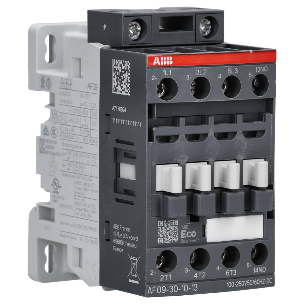Abb Contactor Af9-30-10-13 100-250V Ac/Dc 50/60Hz 1Sbl137001R1310