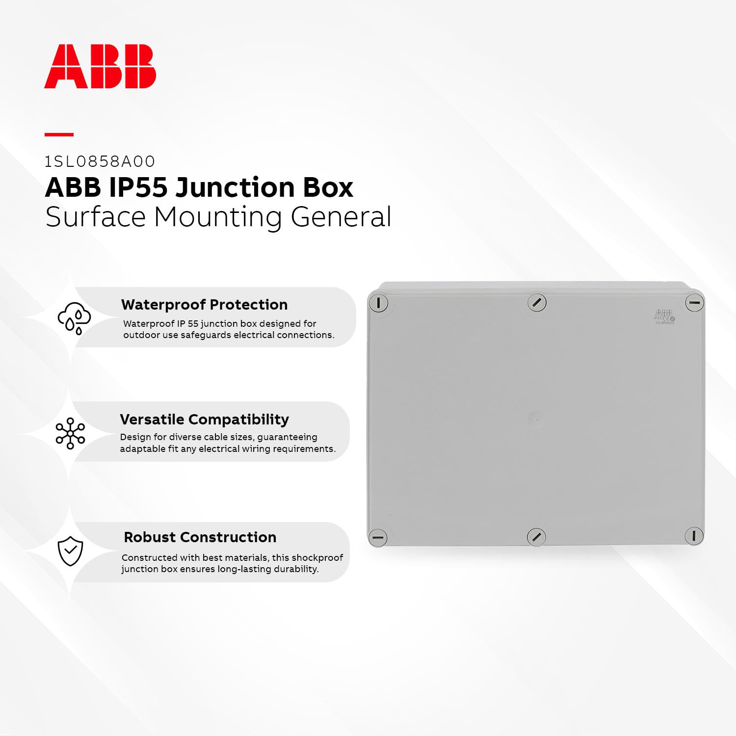 Abb Box St. Ip65 Hf - 650'°C-1/4 Round-310 x 24, White