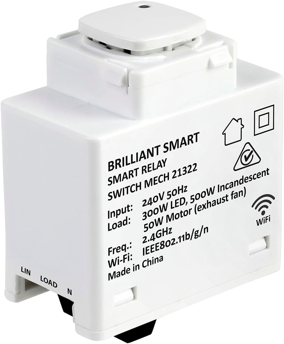 Brilliant Smart WiFi Relay Mechanism, White