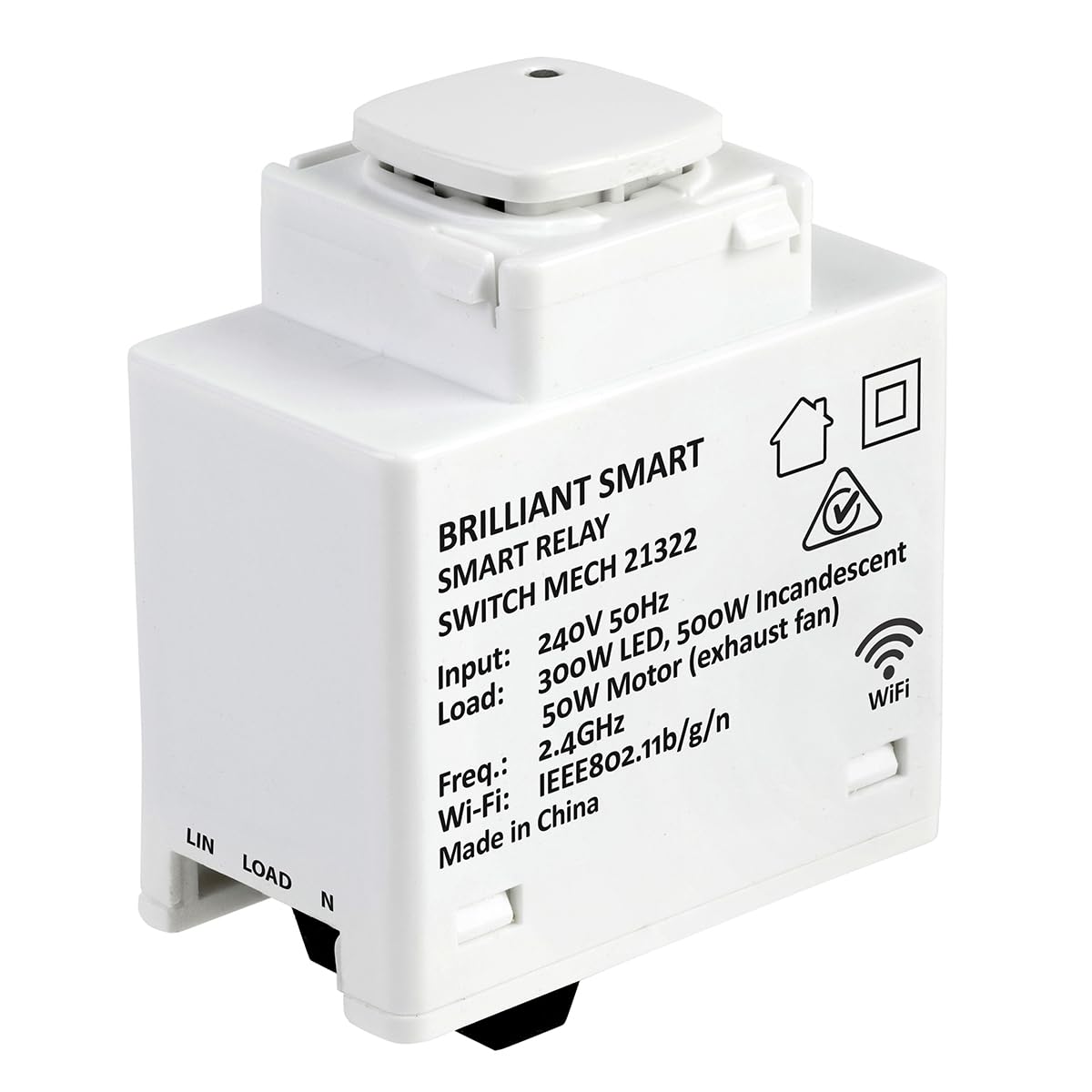 Brilliant Smart WiFi Relay Mechanism, White