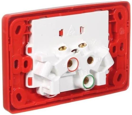 Schneider Electric Clipsal 10A 250V Twin Switch Socket, Red