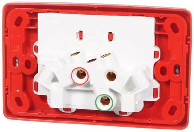 Schneider Electric Clipsal 10A 250V Twin Switch Socket, Red
