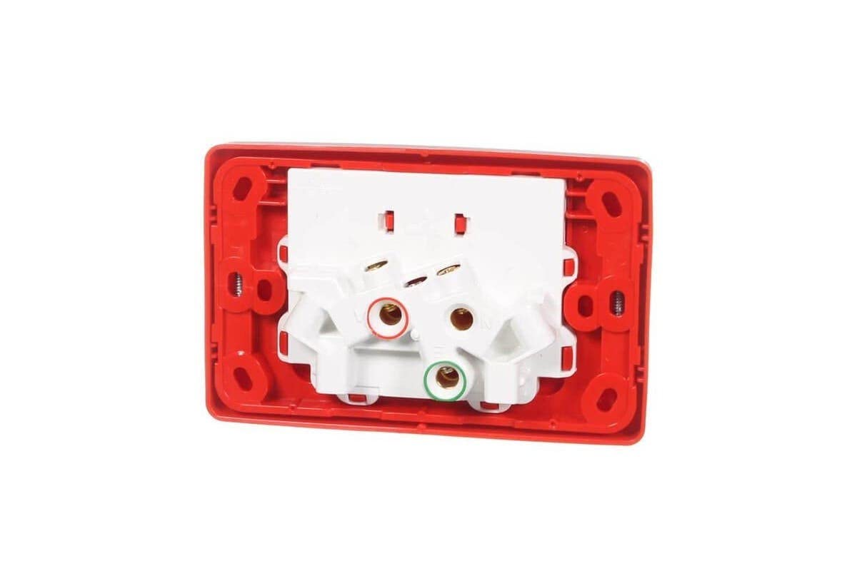 Schneider Electric Clipsal 10A 250V Twin Switch Socket, Red