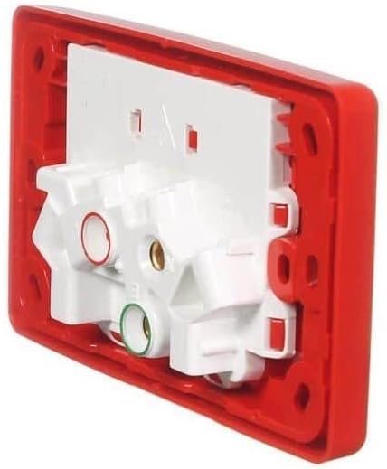 Schneider Electric Clipsal 10A 250V Twin Switch Socket, Red