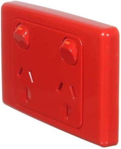 Schneider Electric Clipsal 10A 250V Twin Switch Socket, Red