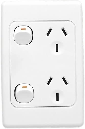 Vertical, 10 A 250 V Twin Switch Socket Outlet