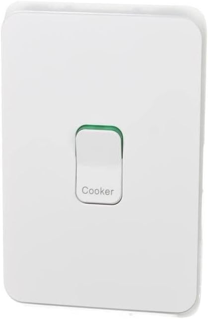 Schneider Electric Clipsal 45A 250V Double Pole Cooking Appliance Isolator Switch, Vivid White