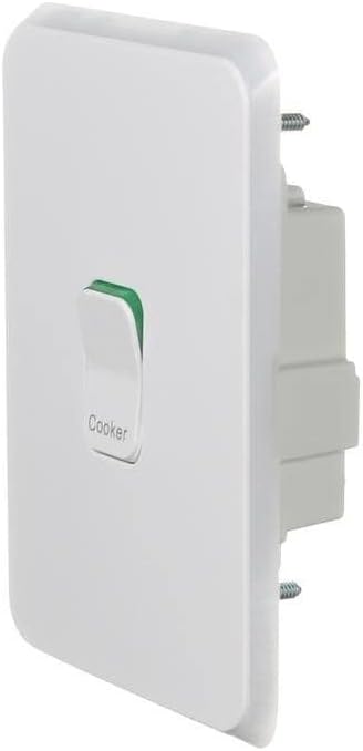 Schneider Electric Clipsal 45A 250V Double Pole Cooking Appliance Isolator Switch, Vivid White