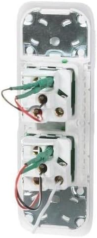 Iconic 250V 10A Vertical Mount 2 Gang LED Flush Switch, Vivid White