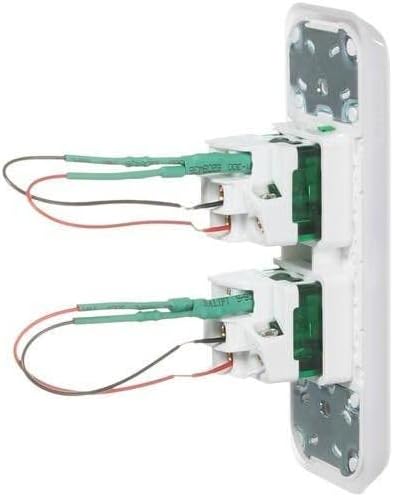 Iconic 250V 10A Vertical Mount 2 Gang LED Flush Switch, Vivid White