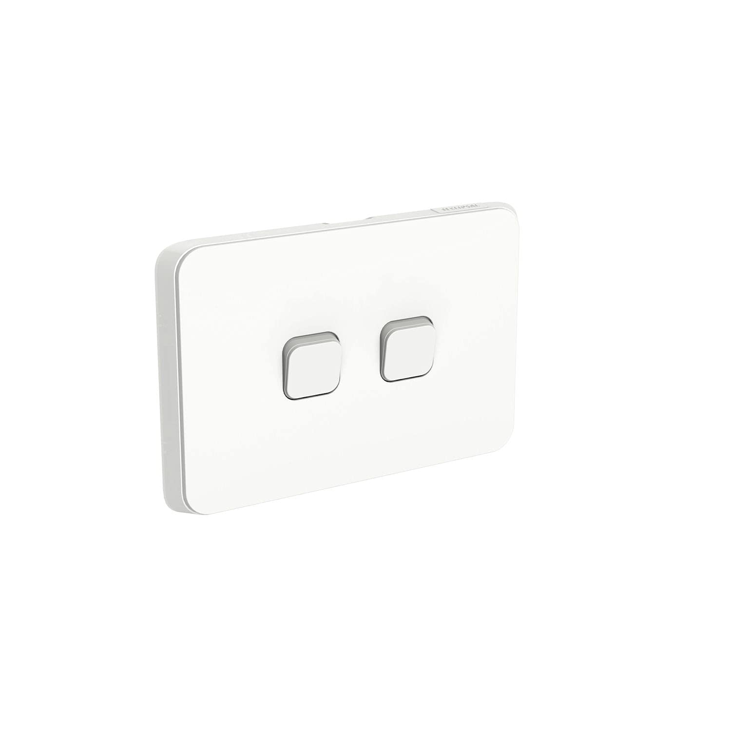 Iconic 2 Gang Flush Switch, Vivid White