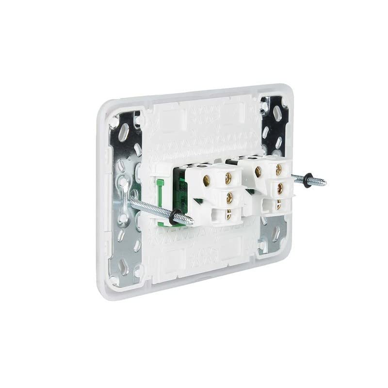 Iconic 2 Gang Flush Switch, Vivid White