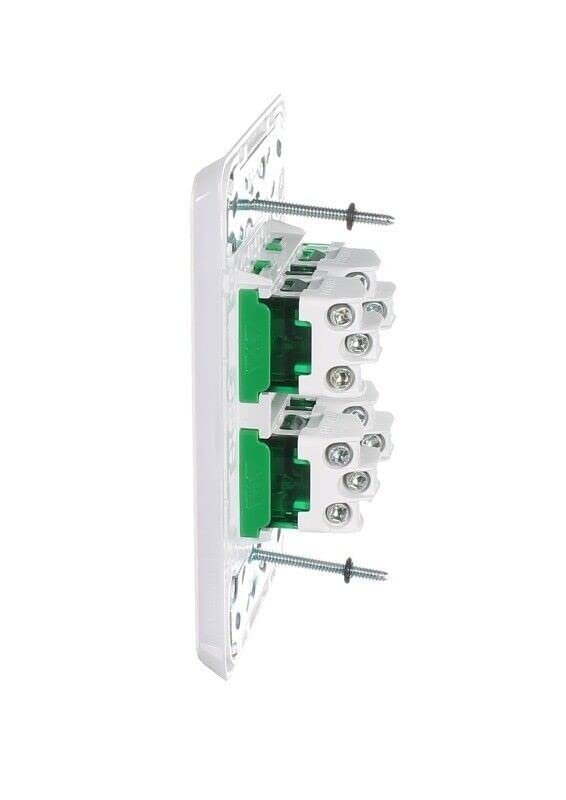 3000 Series 4 Gang, 250V 10Ax1-Way/2-Way Vertical Mount Iconic Flush Switch, White