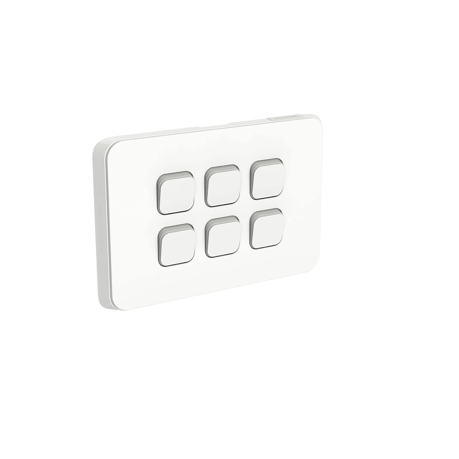 Schneider Electric Clipsal 10A 250V 6 Gang 2 Way Horizontal Switch, White