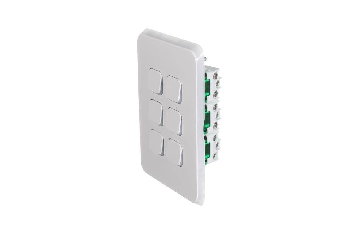 by Schneider Electric 250Volt Vertical Mount Iconic Flush Switch, 6G 1_2Way, 10AX