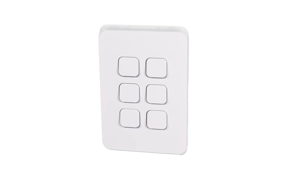 by Schneider Electric 250Volt Vertical Mount Iconic Flush Switch, 6G 1_2Way, 10AX