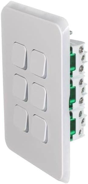 by Schneider Electric 250Volt Vertical Mount Iconic Flush Switch, 6G 1_2Way, 10AX